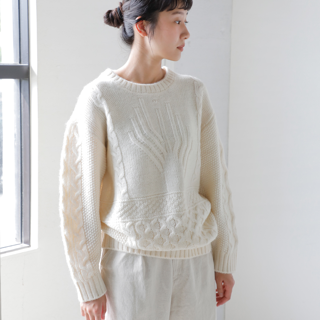 CLOLI N <br>E[ A P[u Z[^[ gARAN CABLE SWEATERh cl-n0011-ms