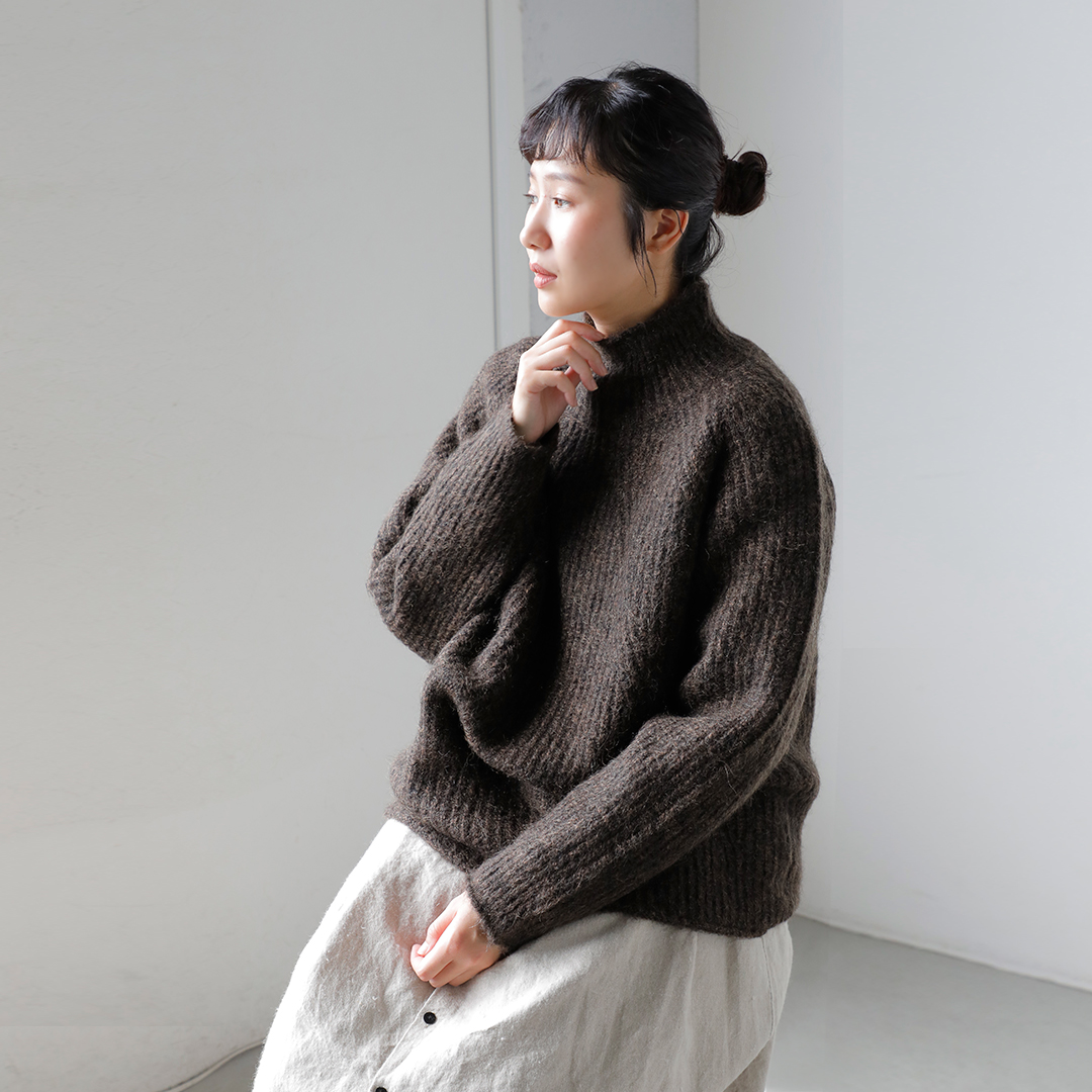 CLOLI N <br>wA u ^[glbN Z[^[ gMOHAIR RIB SWEATERh cl-n0021-mn